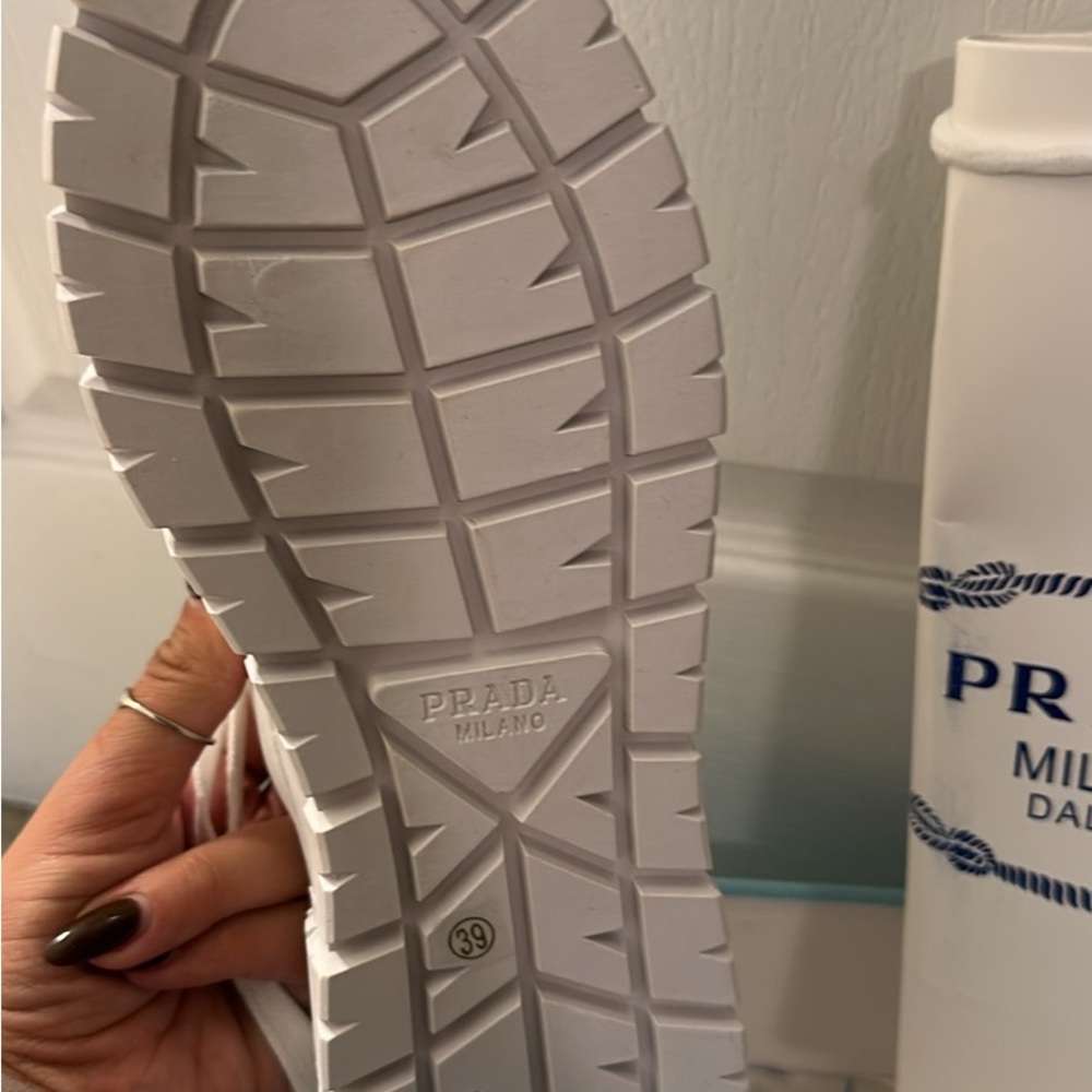 Prada Women's White Athletic Shoes - Picture 3 of 4